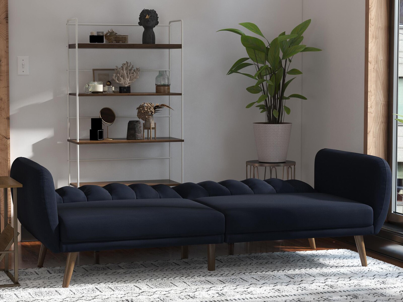 Brittany Linen Futon Convertible Sofa & Couch